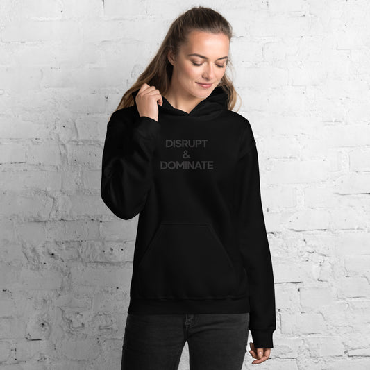 Disrupt & Dominate - Stealth - Luxury Women's Black Hoodie