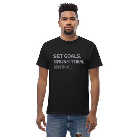 Z - Set Goals. Crush Them. Repeat. - Men's Heavyweight Tee