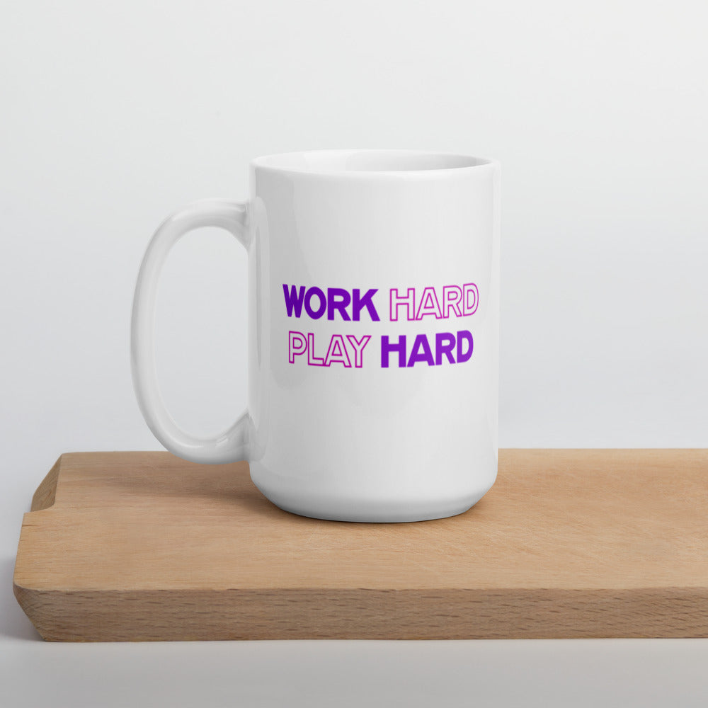 Work Hard Play Hard - White Glossy Mug