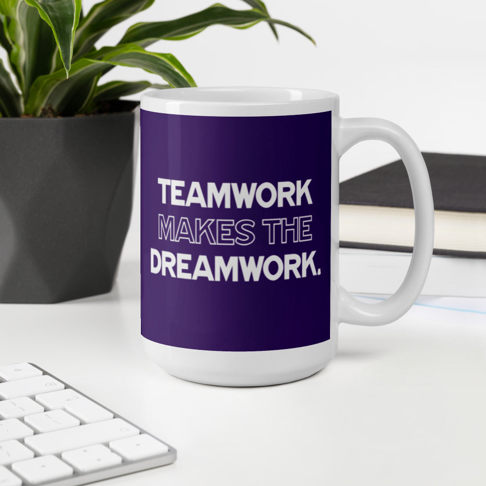 Teamwork Makes The DreamWork - Purple Glossy Mug